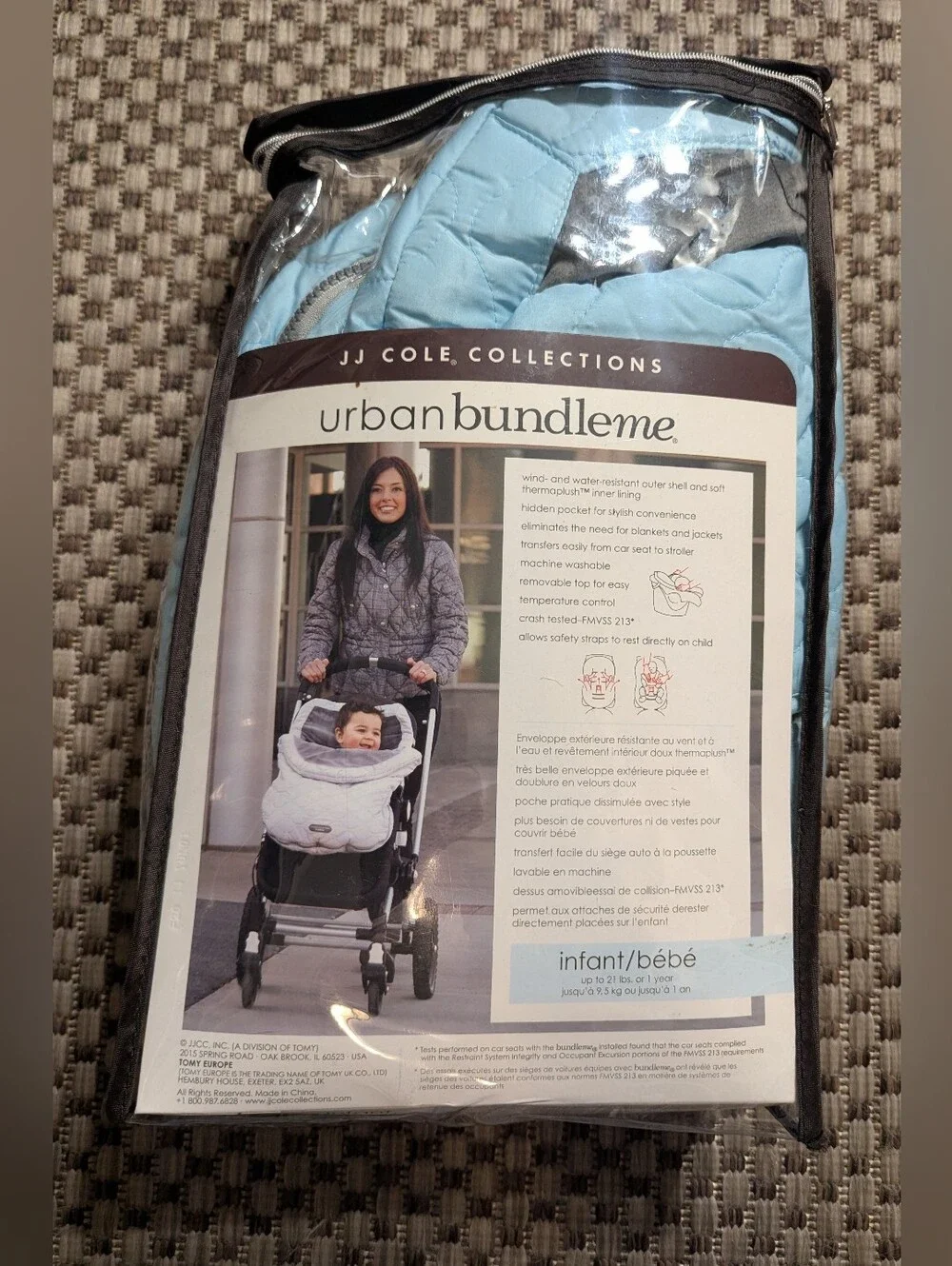 JJ Cole Collections Urban Bundleme Cozy Infant Car Seat Cover Winter NWT Teal